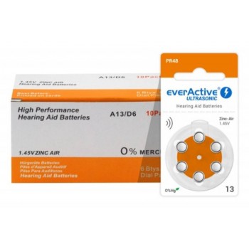 Everactive Ultrasonic 13 PR48 6BL klausos baterijos 60 vnt.